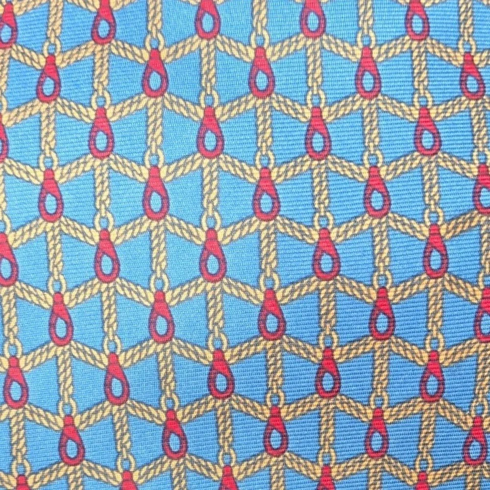 Stefano Ricci For Saks Fifth Avenue‎ $350 Silk Tie Blue Rope Chain Made in Italy